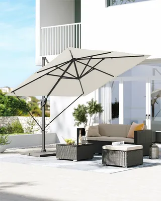 Produktbild von SONGMICS Sonnenschirm 290 x 290 cm UPF 50+ mit Ständer um 360° drehbar
