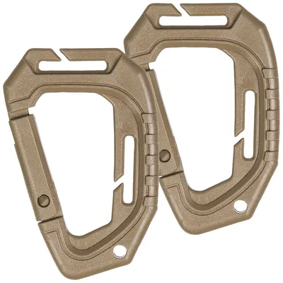Produktbild von Mil-tec taktischer MOLLE-Kunststoffkarabiner, coyote, 2 Stück