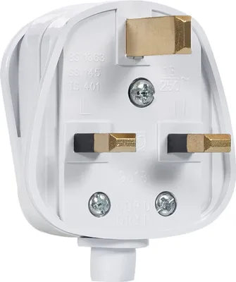 Produktbild von Reisestecker Typ G (UK) Weiß mit 13A-Sicherung für Großbritannien, 5,1x5x2 cm