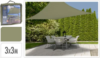 Produktbild von ProGarden Sonnensegel 3x3 m Grün Quadratisch