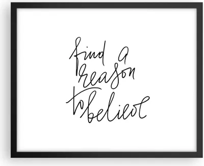Produktbild von Gerahmtes Poster - Schwarzer Rahmen - Manuskript Motto glauben - 50x40 cm - Wand Bild - Wanddeko - Wandbilder - Wandposter - Bilderrahmen - Bilder - Kunstdruck - Wandbild - P2BAA50x40-4355