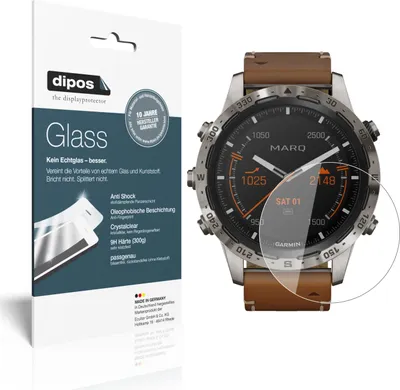 Produktbild von 1x Schutzfolie für Garmin MARQ Adventurer - Anti-Shock 9H Folie dipos Glass Kunststoffglas