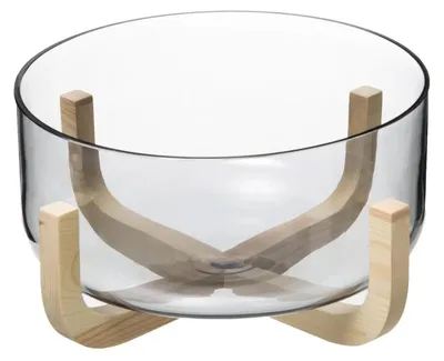 Produktbild von Salatschüssel ARHA aus Glas, 24 cm, mit Holzständer
