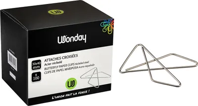 Image de Wonday FFI100173  Wonday Schmetterlingsklammern, vernickelt, 47 x 53 mm