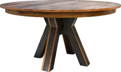 Produktbild von Casa Padrino Esstisch Dunkelbraun / Schwarz Ø 150 x H. 77 cm - Luxus Esszimmermöbel
