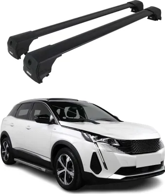 Produktbild von Dachträger Grundtäger für Peugeot 3008 2016-2023 75kg Aluminium Schwarz 2 tlg