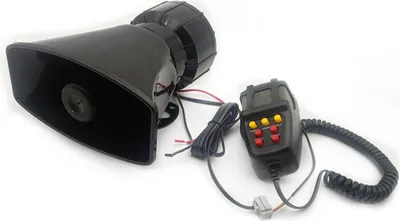 Immagine prodotto di 2V 100W Car Loud Siren Alarm Horn Warning Speaker Handheld Megafono 7 toni impermeabile bocca quadrata