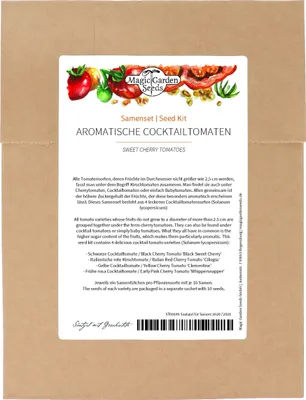 Produktbild von Aromatische Cocktailtomaten - Samenset mit 4 leckeren, süßen Kirschtomatensorten