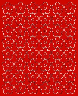 Image de Autocollants muraux Fleurs 3 cm Fleurs 48 pièces rouge brillant