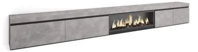 TV-Möbel mit LED-Kamin, 368x45x35 cm, Zement-Optik
