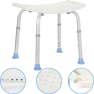 Produktbild von Jopassy Duschhocker Hoehenverstellbar Duschstuhl bis 136kg Badhocker Badsitz - 38-53cm Duschsitz Quadrat