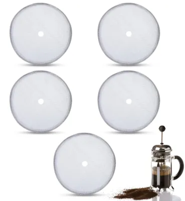 5er Set Edelstahl French Press Filter, 8 cm, für 600 ml Kannen