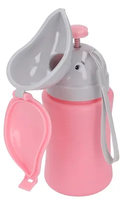 Imagen del producto de Orinal portátil de emergencia para niñas, color rosa, tamaño compacto, ideal para llevar de viaje