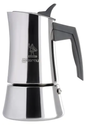 Espressokocher 6 Tassen Edelstahl Induktion silber