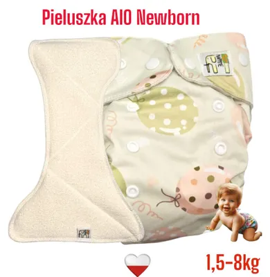 Immagine prodotto di Pannolini riutilizzabili all-in-one per neonati, marca NappiMe, colore verde bambù