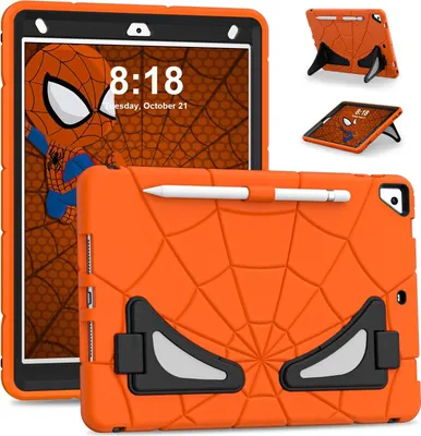 Produktbild von Schutzhülle für iPad 10.2 2021/2020/2019, iPad 9th/8th/7th Gen Hülle Robuste Stoßfeste Ständer für Kinder Jungen Orange