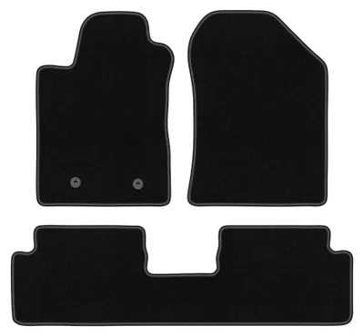 Produktbild von Velours-Fußmatten für Toyota Corolla Verso II 2004-2009 (Minivan) – 3-tlg, Schwarz, passgenau – Wielganizator BASIC