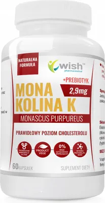 Obrázok produktu pre WISH Monacolin K + Prebiotic Cholesterol 60 kapsúl.