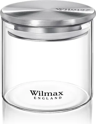 Immagine prodotto di Barattolo Wilmax da 600 ml con coperchio in acciaio inossidabile trasparente WL-888512/A