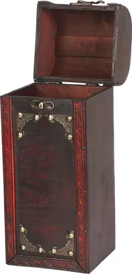 Imagen del producto de Caja de madera para vino, estilo vintage y retro, portátil, para una sola botella, decorativa, para transportar y guardar