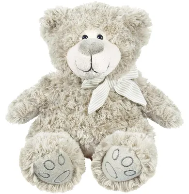 Productafbeelding van Pluche knuffelbeer met ecru lint, 27 cm