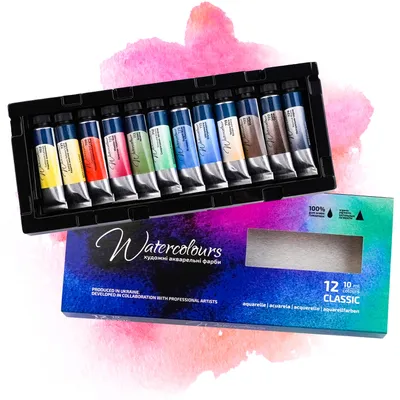 Produktbild von Aquarellfarben 7 Artists 12 Farben Classic Tubes | Aquarellfarben Kasten | Aquarellkasten für Künstler | Aquarellfarben Flüssig | Watercolor Paint