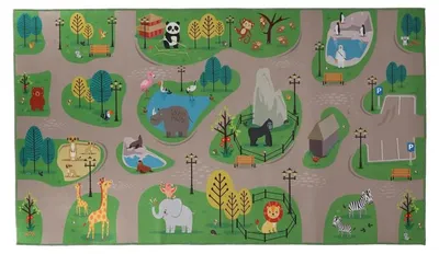 Image de Tapis de Jeu d'Extérieur Zoo - Multi - 140 x 80 x H 0,5 cm
