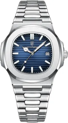 Produktbild von Herren Quarzuhr mit Edelstahlarmband Quadratisches Design, Leuchtzeiger, Datumsanzeige, 3ATM Wasserdicht Business Armbanduhr