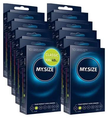 Immagine prodotto di MY.SIZE Preservativi classici misura 2 | 49 mm di larghezza | 100 Pezzi Maxipack | Preservativi premium extra sottili | Preservativi fedeli al tatto | 0,07 mm di spessore delle pareti