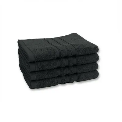 Produktbild von Vency Premium 4er Pack Handtuch Set - 100% Baumwolle - Saugfähige und langlebige Handtücher, Größe 40x70 cm, Schwarz