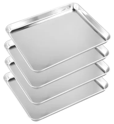 Zdjęcie produktu dla Zestaw 4 blach ze stali nierdzewnej do idealnych wypieków