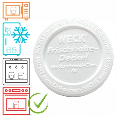 Image de Weck Couvercle plastique pour bocal 60mm blanc
