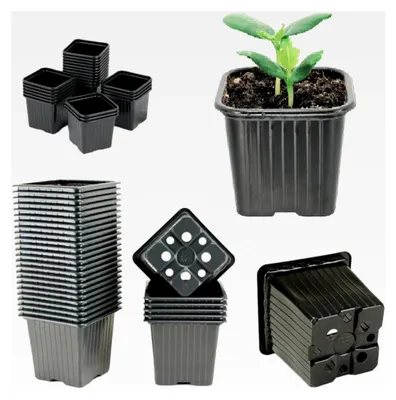 Produktbild von Saatguttöpfe – 3 Größen verfügbar 7 x 7 cm, 8 x 8 cm, 9 x 9 cm – hergestellt in Frankreich – Packungen mit 24, 50, 100 oder 1000 Stück – wiederverwendbare Kunststofftöpfe für die Aussaat und junge Pflanzen