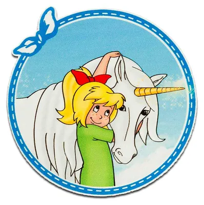 Produktbild von Mono-Quick Bibi Blocksberg Einhorn - Aufnäher, Bügelbild, Aufbügler, Applikationen, Patches, Flicken, zum aufbügeln, Größe: 7 x 7 cm