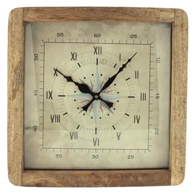 Immagine prodotto di Orologio da parete nautico in legno mango, 30,5 cm