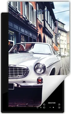Produktbild von DarHaus Herdabdeckplatte 1 teilig 30x52 cm Anti Rutsch Matte Aufrollbar, Auto - Stadt