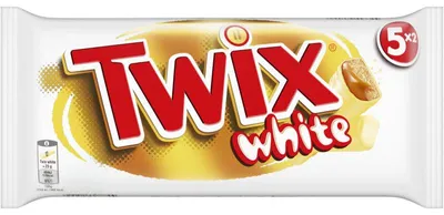 Zdjęcie produktu dla Twix Batony Biała Czekolada Opakowanie 5 sztuk, 230 g - Biała Czekolada i Karmel
