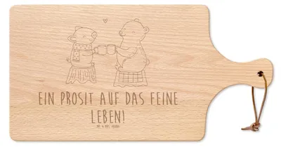 Produktbild von Mr. & Mrs. Panda Frühstücksbrettchen Glühschwein Sause - Transparent - Geschenk, Weihnachtszeit, Holzbrett, Schneidebrett, Weihnachten, Käsebrett, Alles Gute, Hackbrett