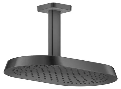 Productafbeelding van AXOR ShowerSphere douchekop 370/220, 1 straal, EcoSmart, met plafondmontage, geborsteld zwart chroom