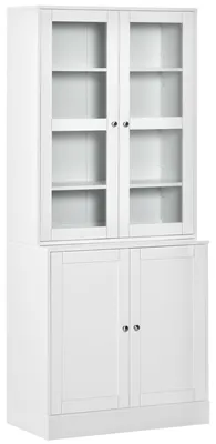 Productafbeelding van Boekenplank, wandplank, 2 planken, 76 cm x 40 cm x 178,5 cm, wit