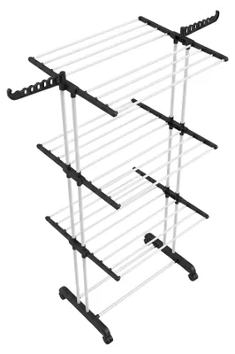 Image de Hangover - Étendoir à linge vertical 72 x 171 x 62,5 cm, séchoir pliable à 4 niveaux avec roulettes en résine et métal