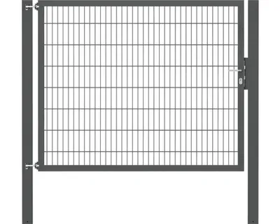 Obrázek produktu pro Jednoduchá brána Alberts Flexo Plus s příslušenstvím, pro zabudování do betonu, antracitová barva, šířka 200 cm, výška 160 cm, tloušťka sloupku 100 x 100 mm