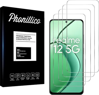 Obrázok produktu pre Tvrdené sklo pre Realme 12 5G [4 ks] Ochranné sklo Fólia proti poškriabaniu odolná Phonillico®