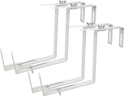 Image de BURI 2x set de 2 supports pour caissettes à balcon blanc Support pour caissettes à fleurs Balcon