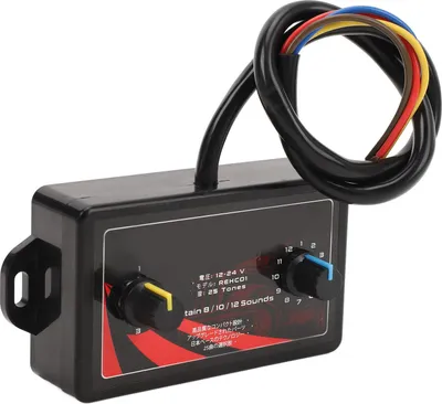 Obrázok produktu pre Ovládač klaksónu auta, 25 zvukových efektov, profesionálny, DC 12 V až 24 V, univerzálne vhodný pre motorku, nákladné auto, loď