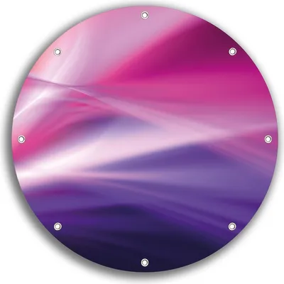 Produktbild von Wallario rundes Outdoor-Poster für Garten oder Balkon, Motiv Abstrakte Formen und Linien in pink lila, 30 cm Durchmesser
