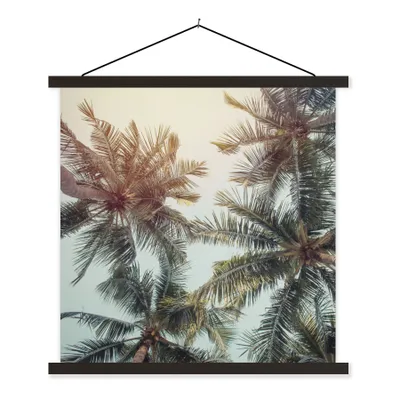 Produktbild von MuchoWow® Textilposter Palme - Sommer - Tropisch 40x40 cm mit schwarzem Rahmen - Fotos