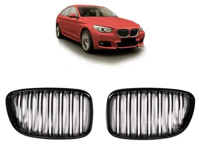 Produktbild von Doppelsteg Kühlergrill Schwarz GLANZ Performance passend für BMW 5er F07 GT 08-17