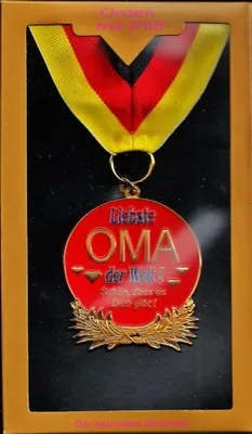 Produktbild von 1 Orden Liebster Oma Der Welt Geschenkarton Mit Umhängeband Geschenk