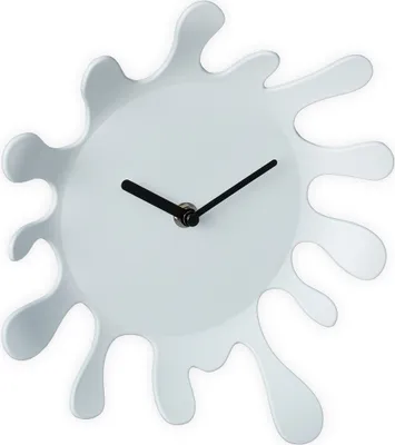 Image de Horloge murale Relaxdays « Farbklecks », H x L : 25 x 22,5 cm, à piles, sans chiffres, analogique, horloge de salon moderne, blanche